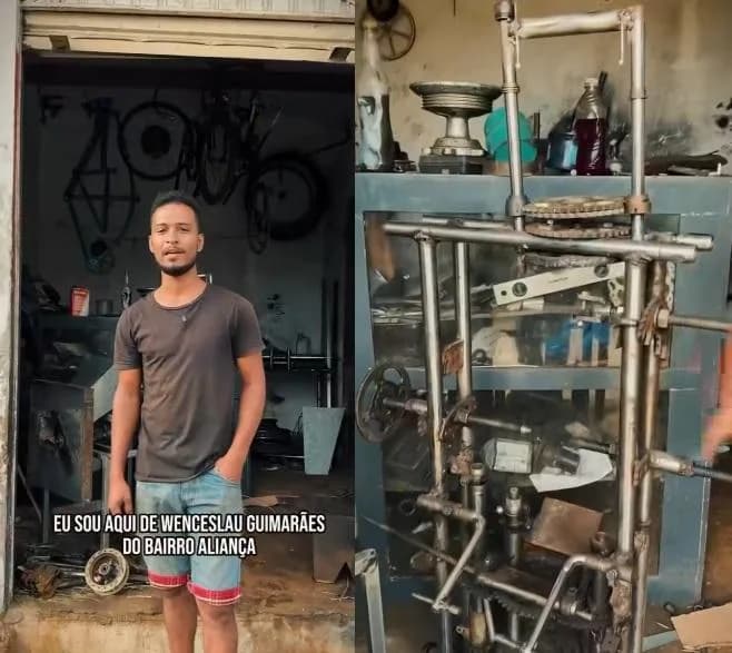 Jovem de Wenceslau Guimarães impressiona ao construir próprios equipamentos de trabalho com materiais reciclados