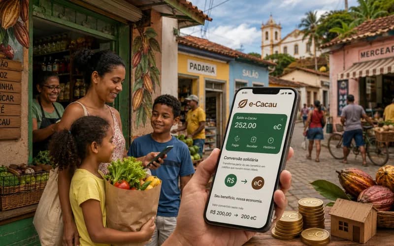 Prefeitura de Wenceslau Guimarães cria programa que permite converter até R$ 300 do Bolsa Família em moeda e-Cacau