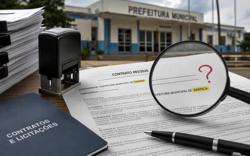 Prefeitura de Itamari copia contrato da prefeitura de Arataca com série de erros no documento