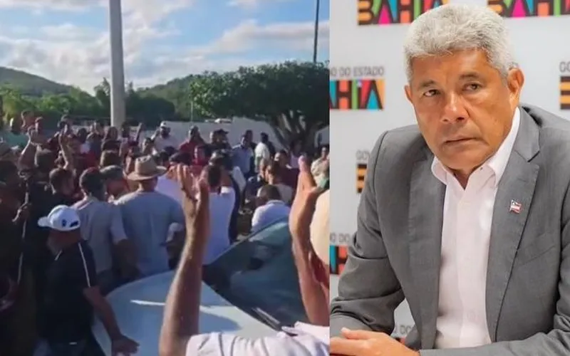 Jerônimo deixa estádio pelos fundos para evitar manifestação de cacauicultores em Gandu