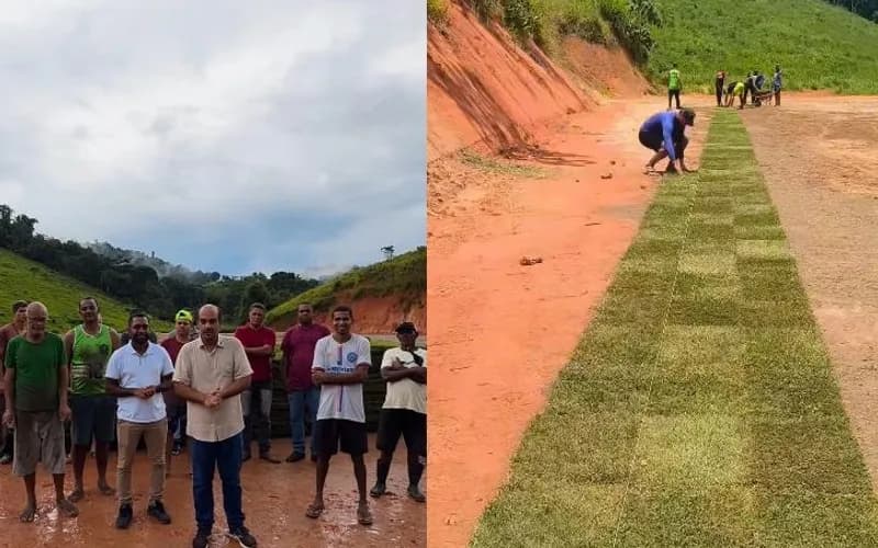 Prefeitura de Wenceslau Guimarães inicia obras de melhorias no campo de futebol da "Palmeira"