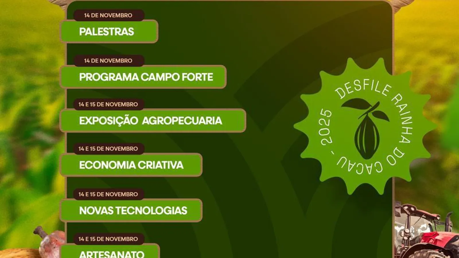 ExpoWG 2025 promete movimentar Wenceslau Guimarães com agricultura, inovação e economia criativa