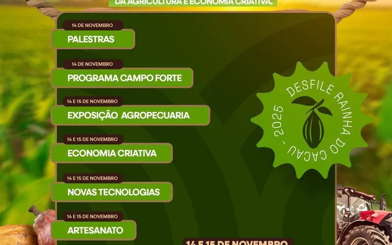 ExpoWG 2025 promete movimentar Wenceslau Guimarães com agricultura, inovação e economia criativa