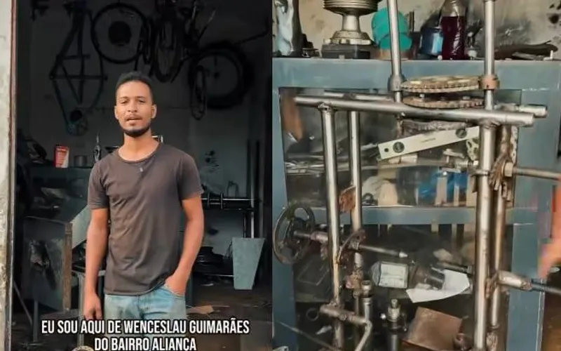 Jovem de Wenceslau Guimarães impressiona ao construir próprios equipamentos de trabalho com materiais reciclados