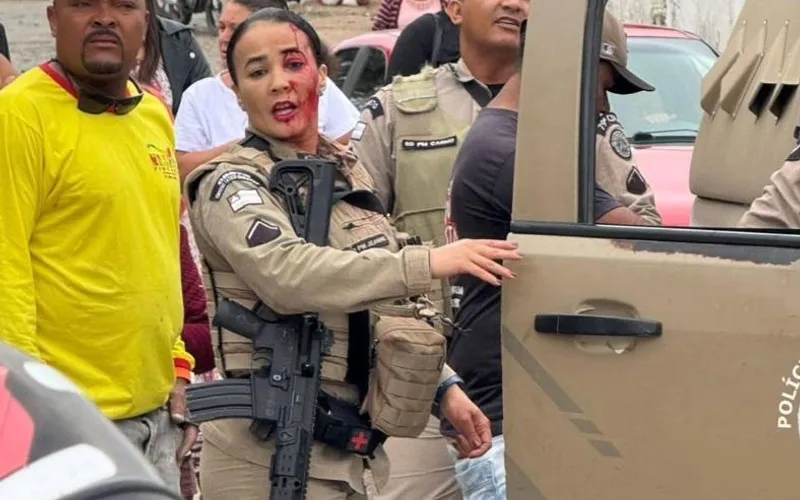 PM fica ferida na Bahia após ter sido atingida por disparo feito por estilingue