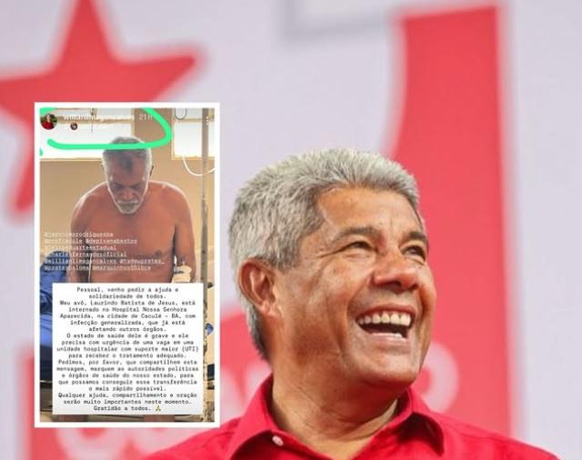 Aliado ao governador Jerônimo, vice-prefeito faz apelo nas redes sociais para conseguir regulação de idoso