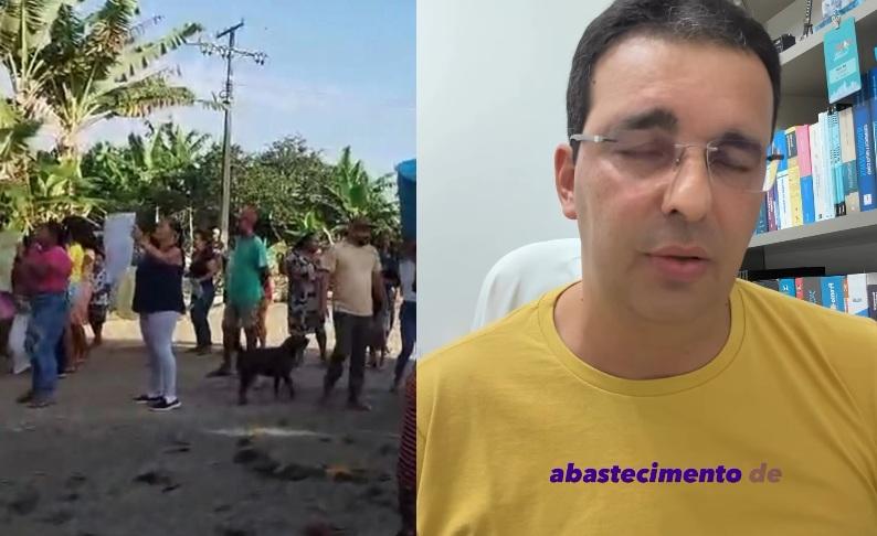 Moradores interditam trecho da BA-549 em protesto por falta de água em Itamari e prefeito diz que prefeitura não tem condições financeiras de resolver o problema